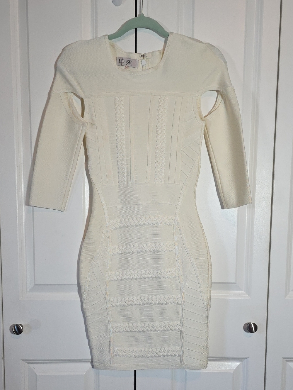 House of CB Cream Sculpted Mini Dress
